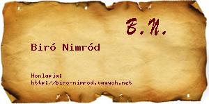 Biró Nimród névjegykártya
